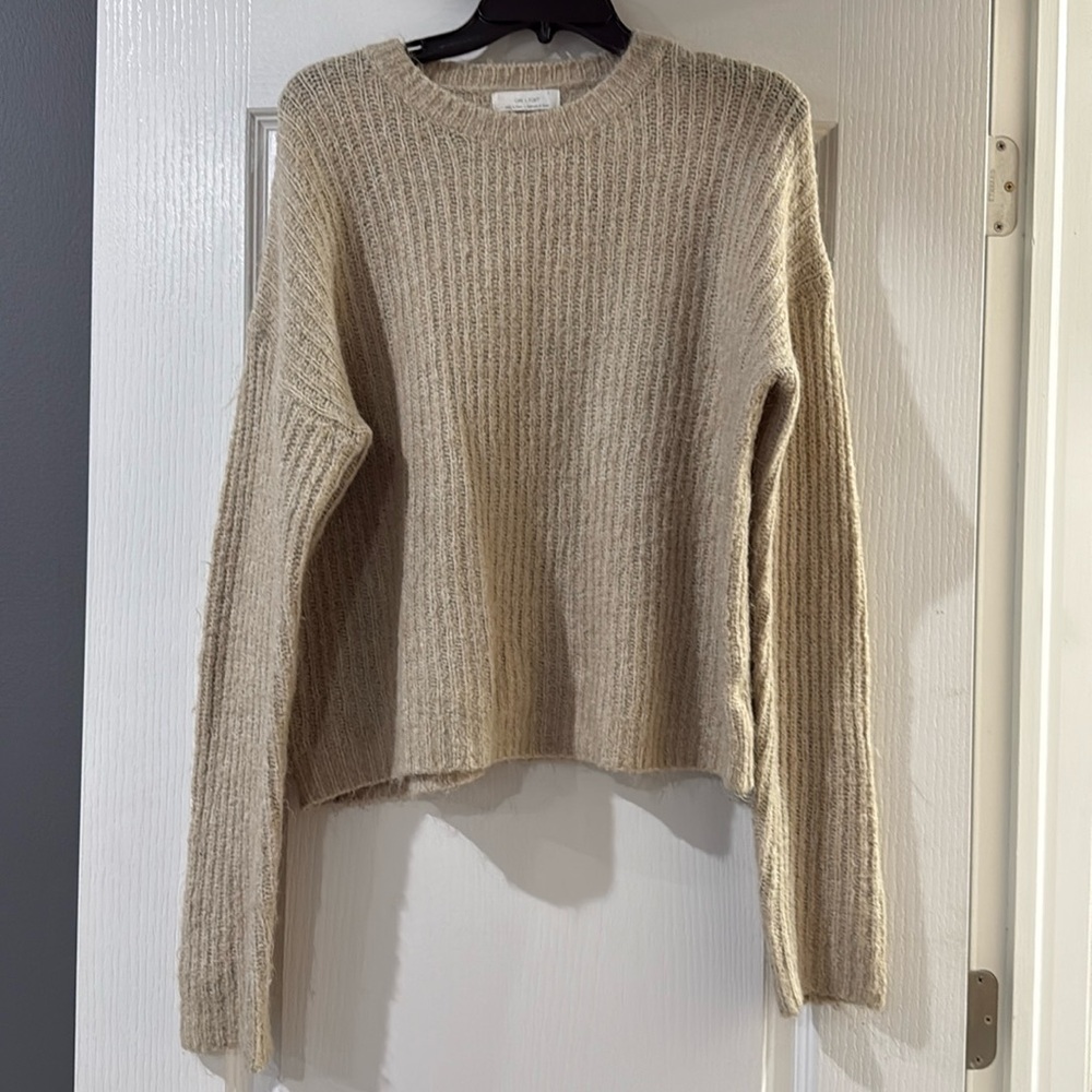 OAK + FORT Beige Crew Neck Sweater